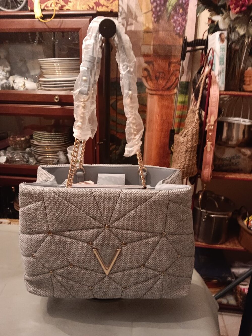 Mario Valentino SPA Blue Light Denim Color Handbag Purse NWT